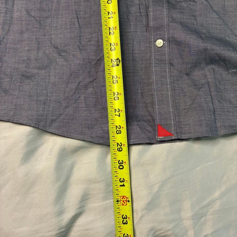 UNTUCKit Gray Chambray Button Up Shirt Men’s Large Long Sleeve 100% Cotton - Picture 6 of 8